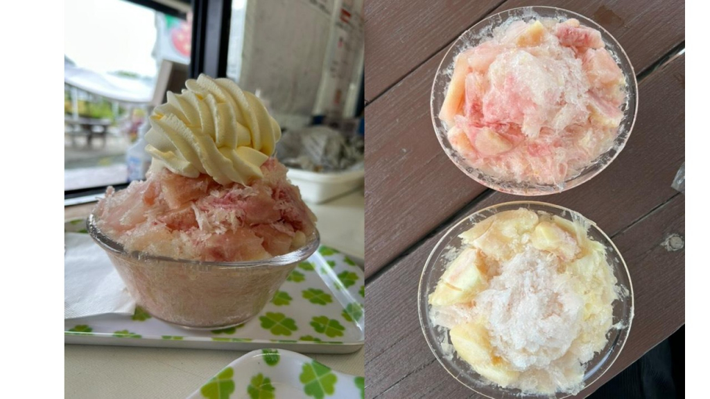 桃まるごとかき氷