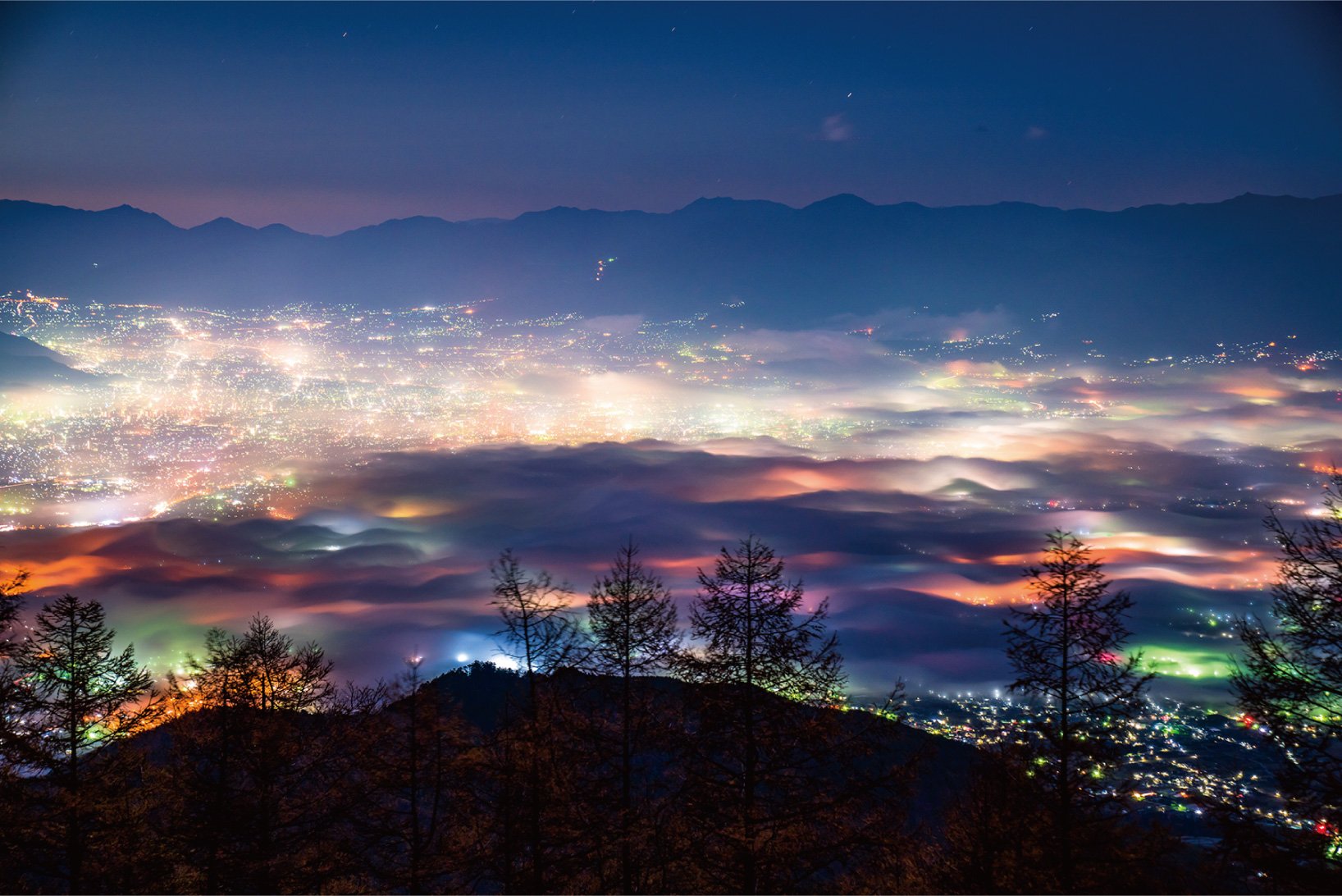 Take in an enchanting night view featured as one of the 100 landscapes of Japan